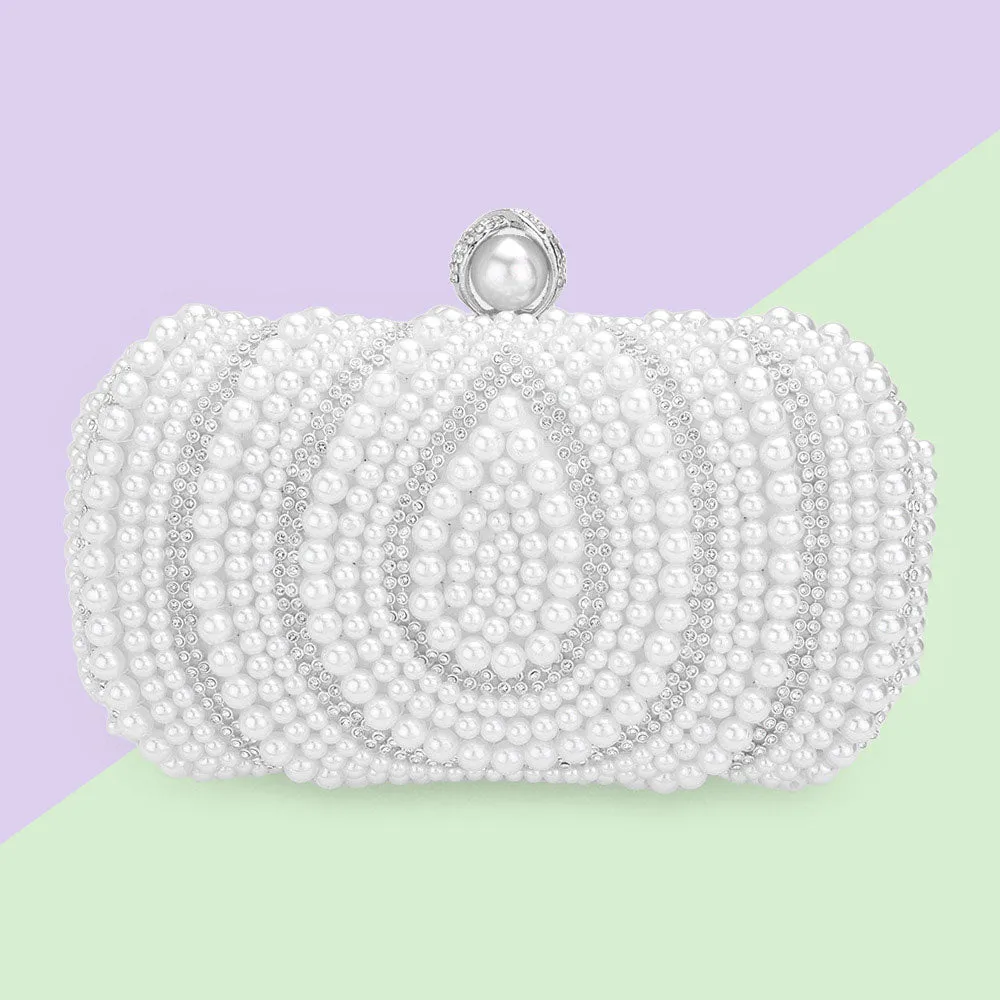 Women Elegant Pearl Clutch Bag- 12203