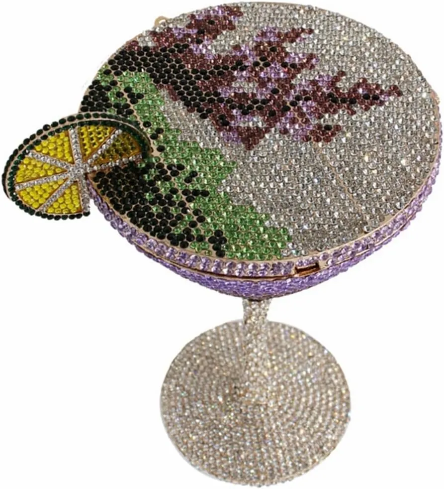 Women Goblet Rhinestone Evening Bag Cocktail Cup Diamond Clutch Funny Crystal Prom Handbag Wedding Purse for Party