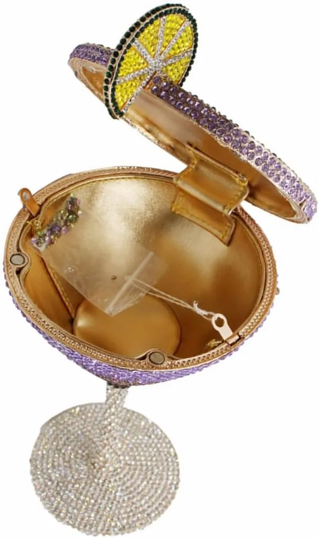 Women Goblet Rhinestone Evening Bag Cocktail Cup Diamond Clutch Funny Crystal Prom Handbag Wedding Purse for Party