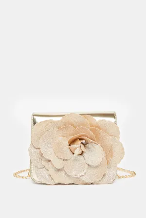 Women Gold Embellished Crossbody Bag