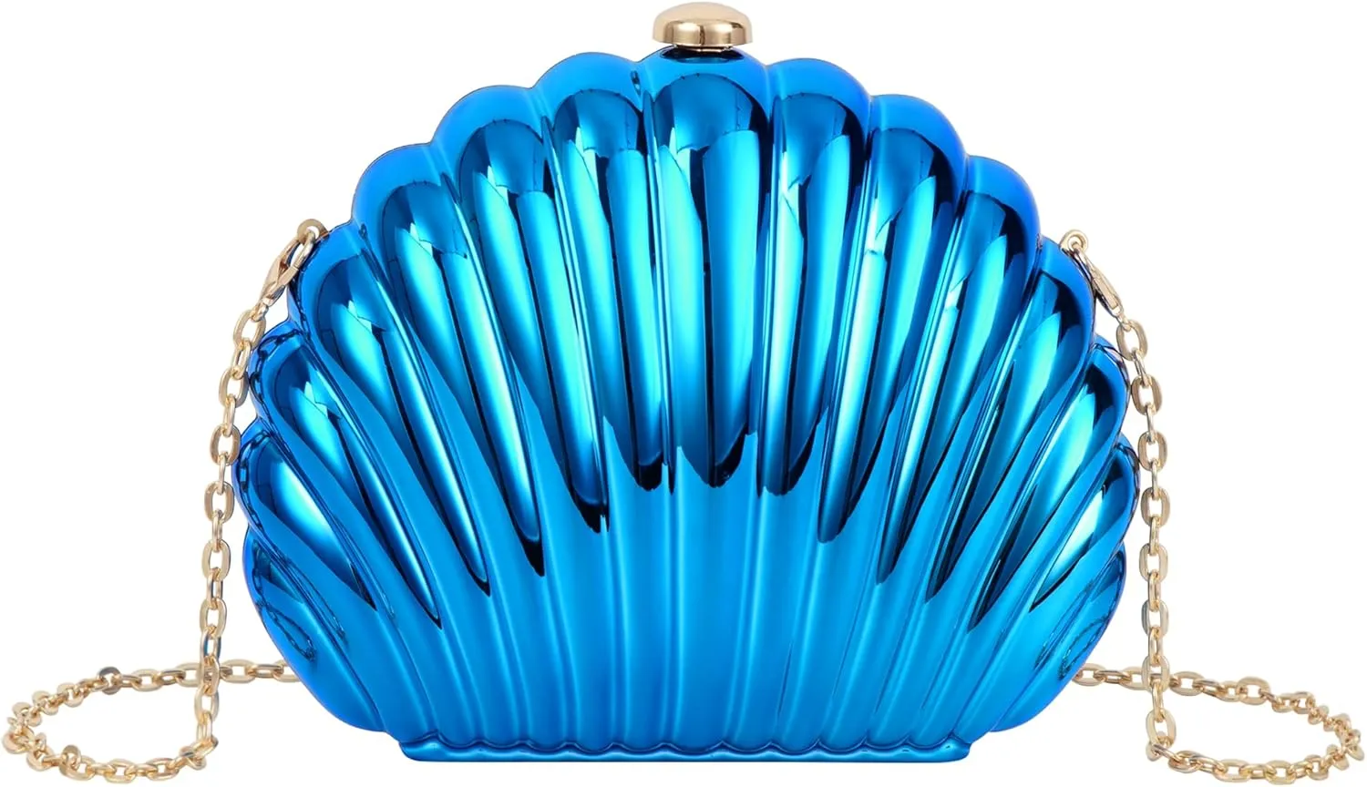 Women Seashell Evening Bag Purse Mermaid Chain Strap Clutch Handbag Shoulder Bag