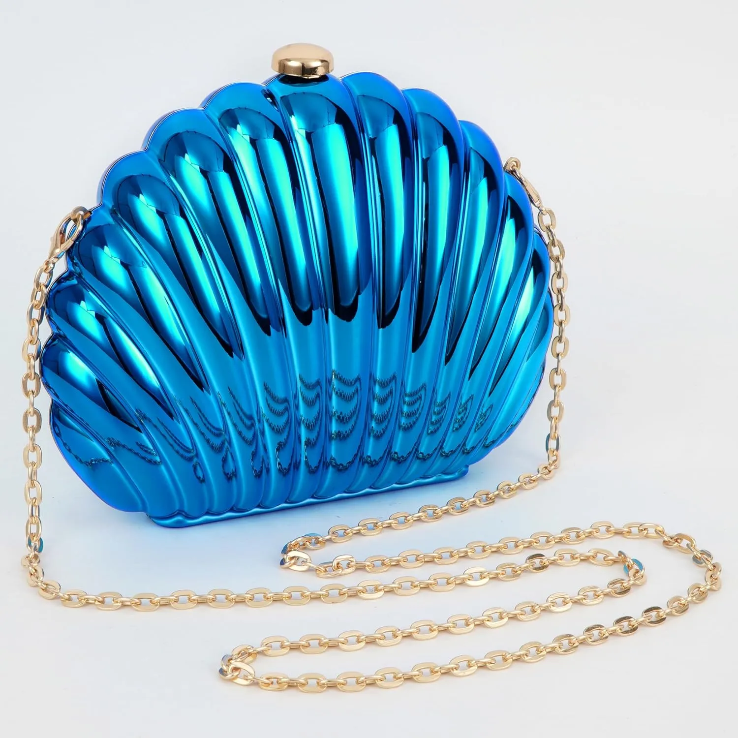 Women Seashell Evening Bag Purse Mermaid Chain Strap Clutch Handbag Shoulder Bag