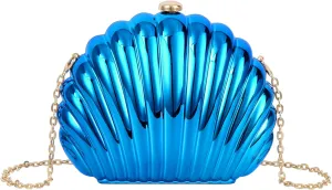 Women Seashell Evening Bag Purse Mermaid Chain Strap Clutch Handbag Shoulder Bag