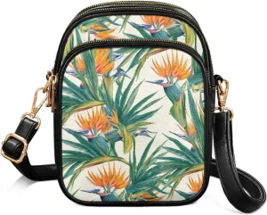 Women Small Crossbody Bags, PU Leather Crossbody Wallet Phone Bag, Mandala Floral Zip Around Travel Passport Wallet