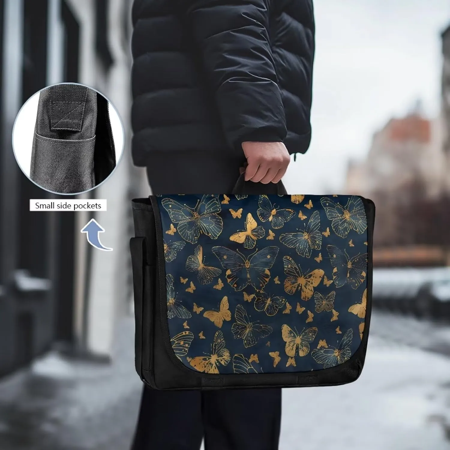 Women Vintage Flap Crossbody Bag Classic Large Messenger Bag Travel Shoulder Handbag Men Portable Laptop Satchel