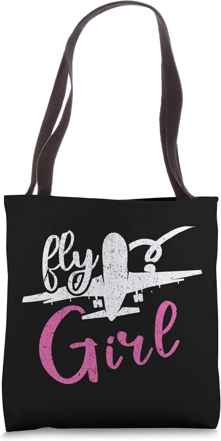 Women's Airplane Aviation Lover Aircraft Fly Girl Tote Bag