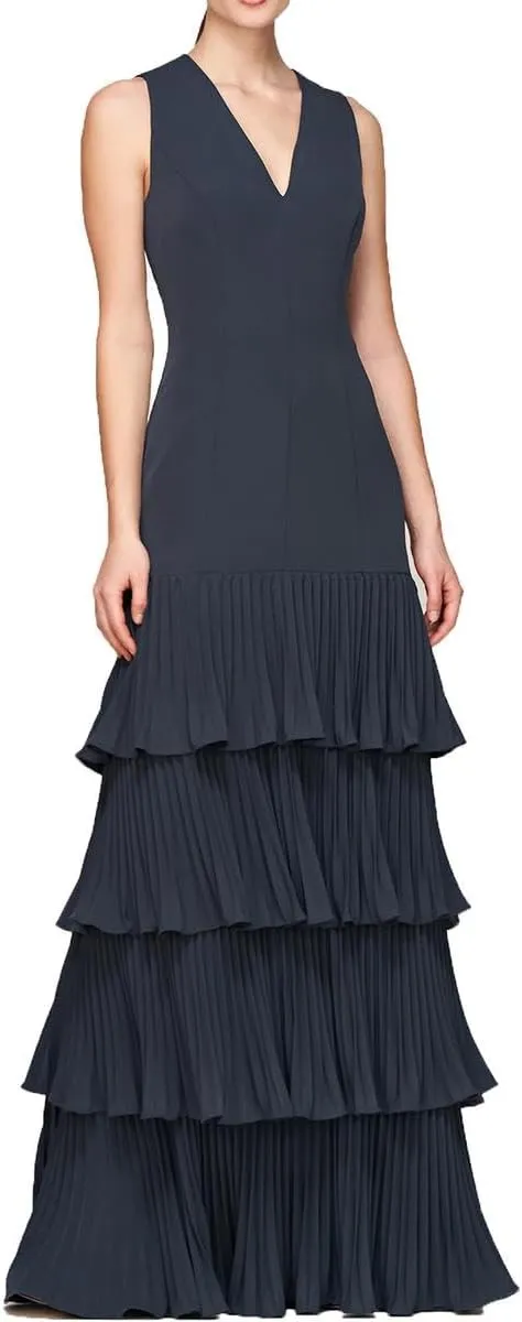 Womens Angelique Pleated Evening Dress