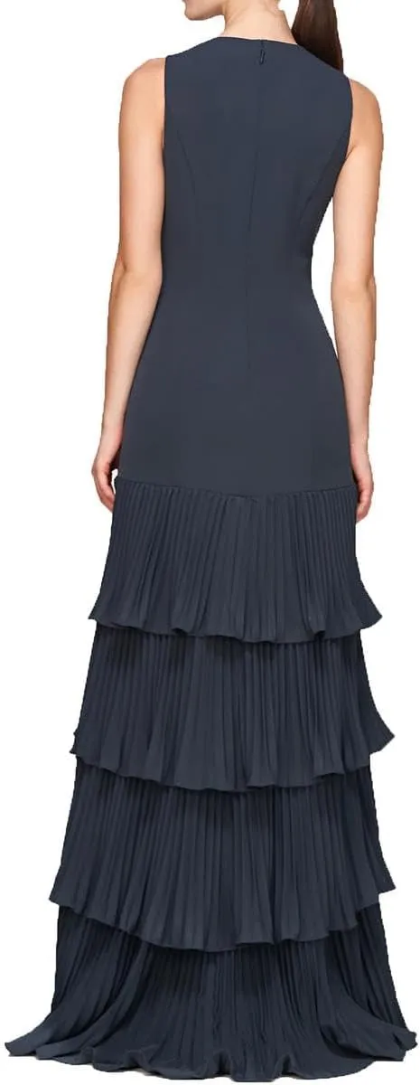 Womens Angelique Pleated Evening Dress