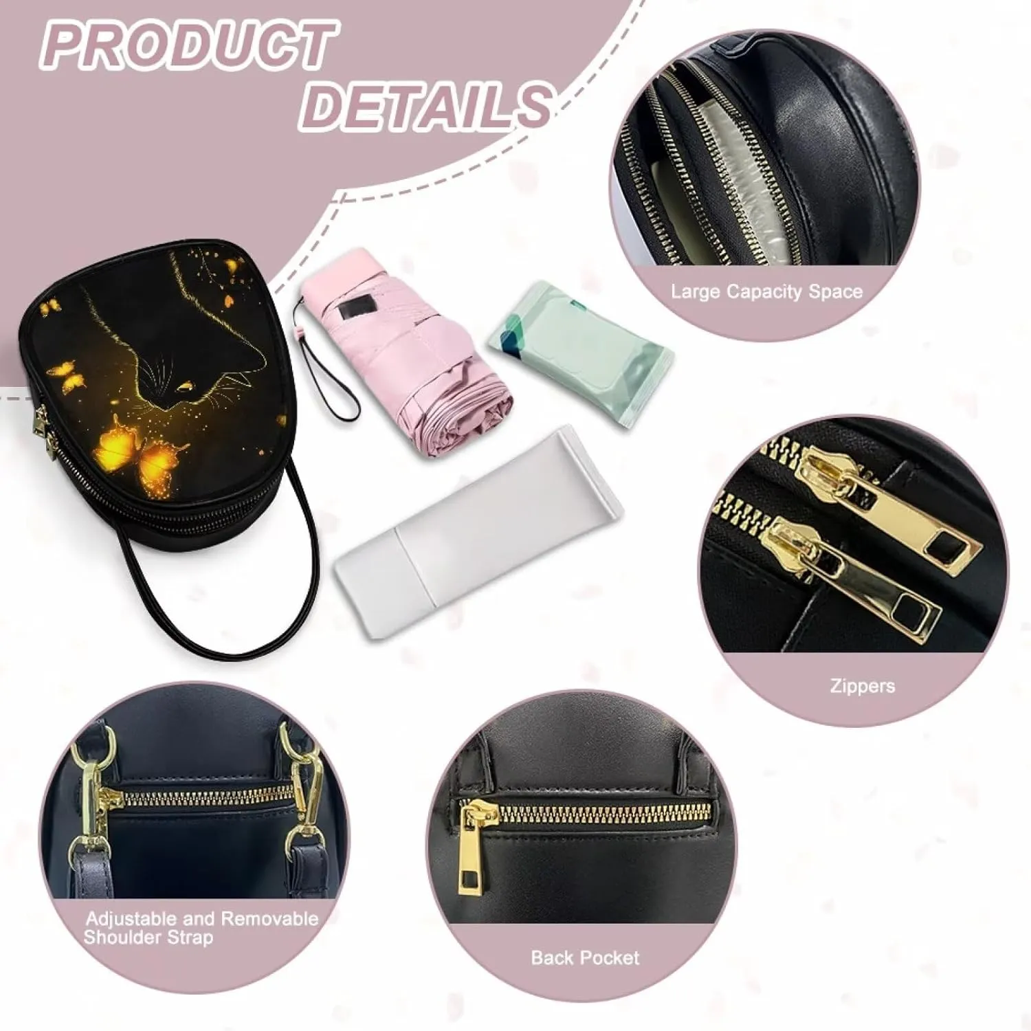 Womens Crossbody Bag Small Double Layer Purses for Women Shoulder Bag Trendy with Zipper Closure