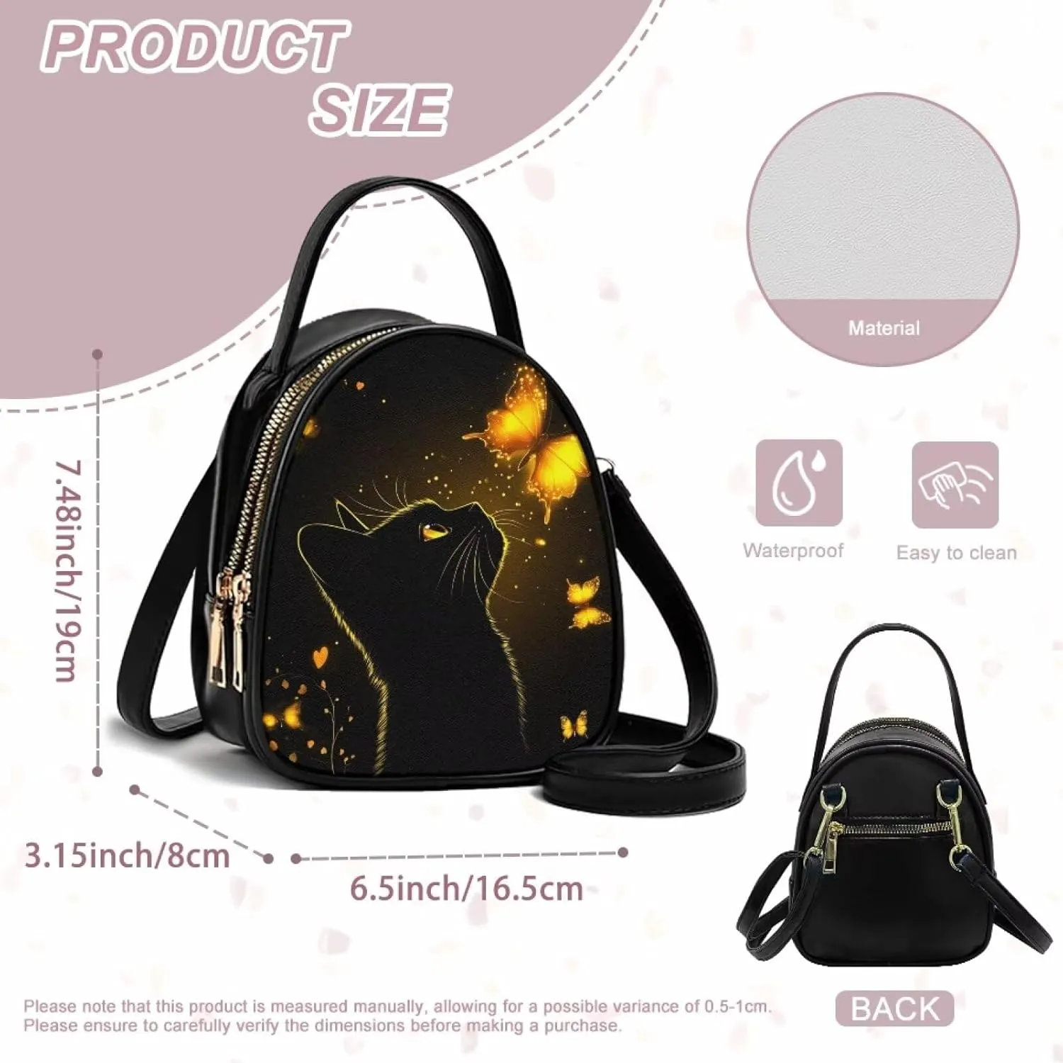 Womens Crossbody Bag Small Double Layer Purses for Women Shoulder Bag Trendy with Zipper Closure