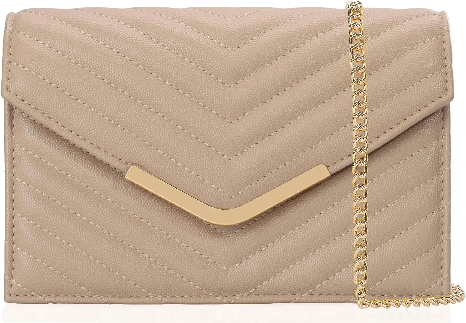 Women's Crossbody Bag - Vegan Leather Quilted Shoulder Purse,Detachable Chain Strap&Multi-Pockets for Everyday Use