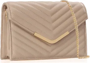 Women's Crossbody Bag - Vegan Leather Quilted Shoulder Purse,Detachable Chain Strap&Multi-Pockets for Everyday Use