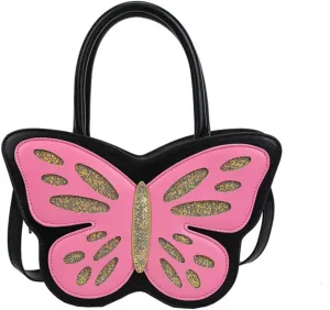 Womens PU 1eather Shoulder Bag Butterf1y Shape Messenger Bag Trend Crossbody Bag
