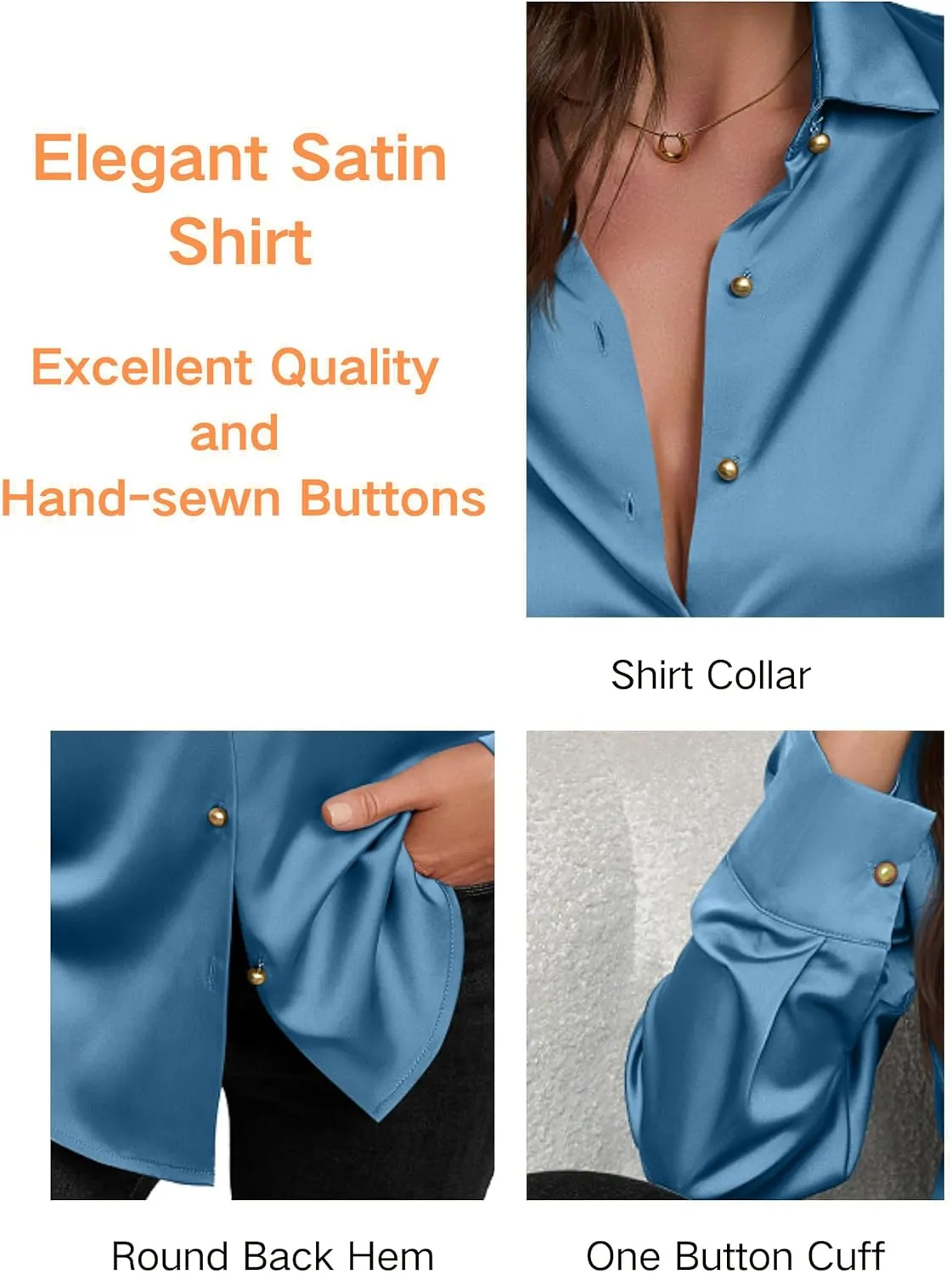 Women's Satin Button Down Shirts V-Neck Long Sleeve Tops Summer Business Office Silk Blouses Fashion Spring Shirt 2025