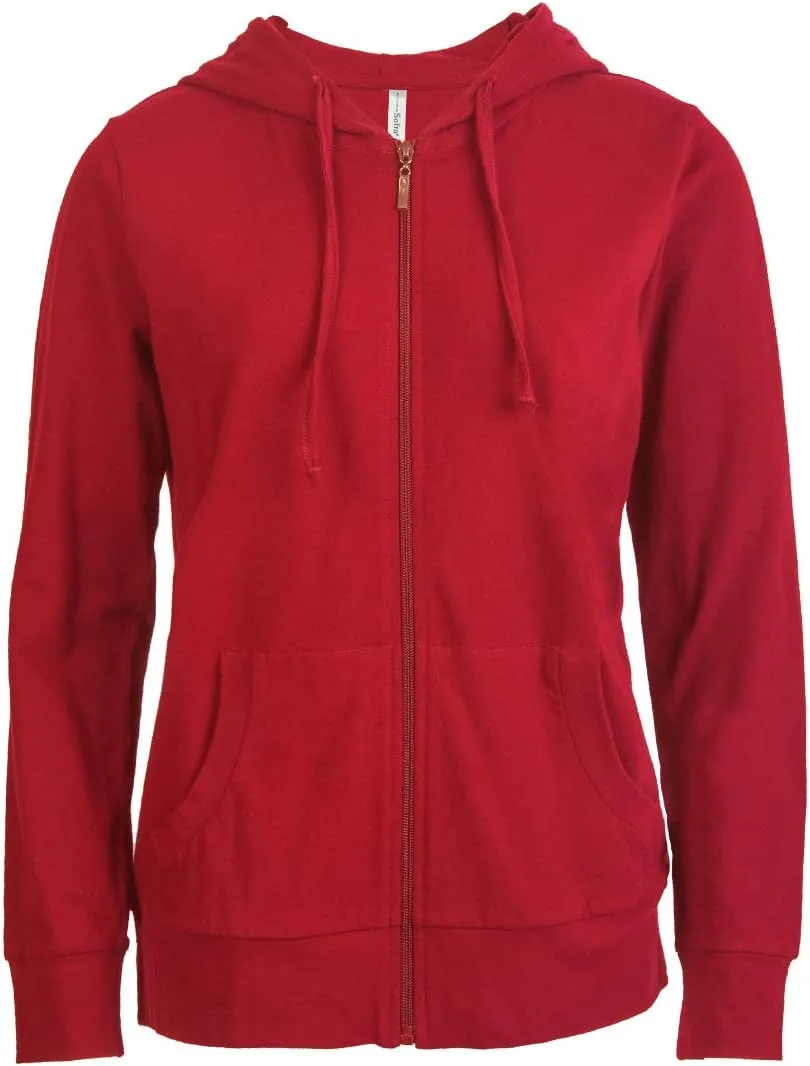 Women's Zip Up Cotton Light Hoodie Jacket
