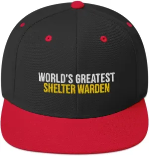 World's Greatest Shelter Warden Hat (Embroidered Snapback Cap) Shelter Warden Apparel