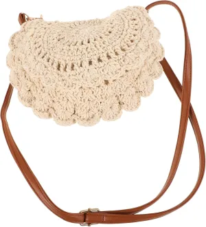 Woven Crossbody Bag Adjustable Shoulder Strap Casual Hand Woven Purse for Beach Travel and Daily Use