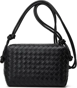 Woven Crossbody Bags for Women: Vegan Leather Purse - Handwoven Small Handbag- Trendy Shoulder Bag