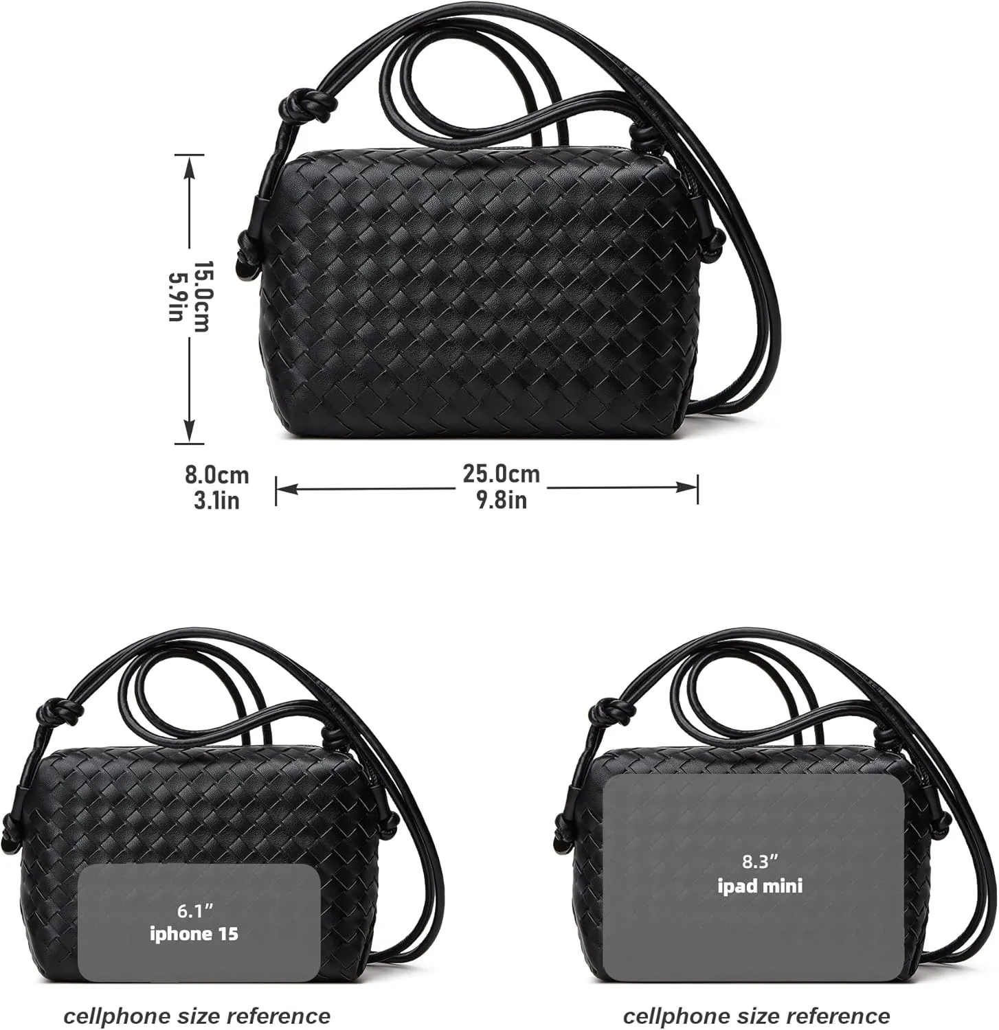 Woven Crossbody Bags for Women: Vegan Leather Purse - Handwoven Small Handbag- Trendy Shoulder Bag