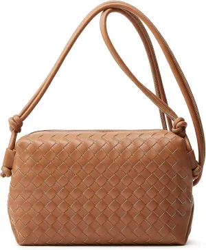 Woven Crossbody Bags for Women: Vegan Leather Purse - Handwoven Small Handbag- Trendy Shoulder Bag