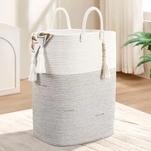 Woven Laundry Basket for Clothes, 65L Large Rectangle Laundry Hampers, Nursery Storage Basket for Toys, Tall Dirty Clothes Hamper for Bedroom Aesthetic, Bathroom, Laundry Room