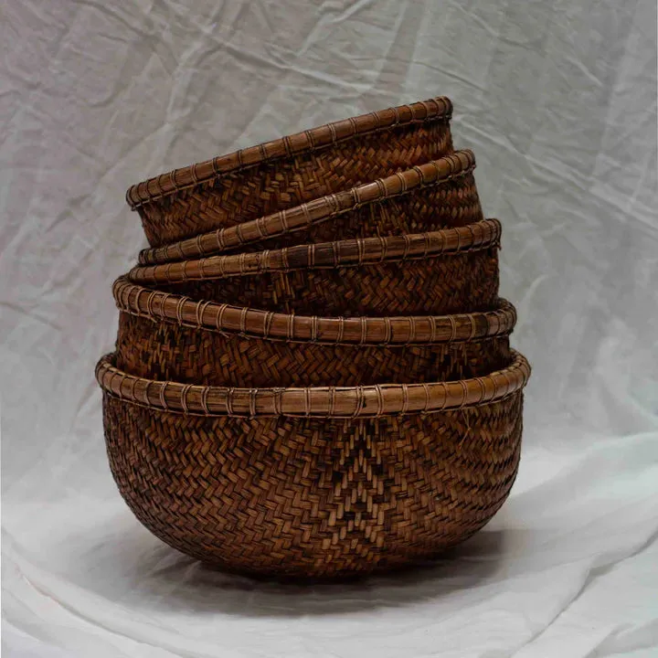 Woven Round Bamboo Basket