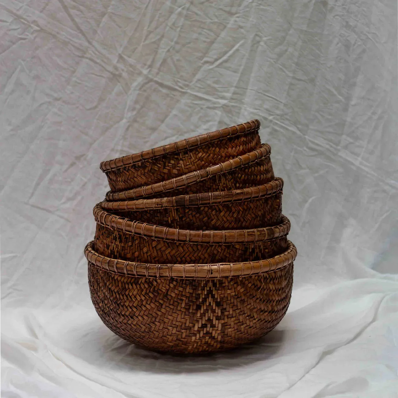 Woven Round Bamboo Basket