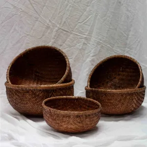 Woven Round Bamboo Basket