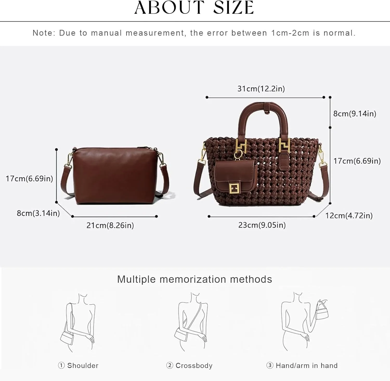 Woven Tote Bag For Women, Fashion Crossbody Shoulder Bag, Casual Top-handle Handbags, and Travel Purses Phone Bag