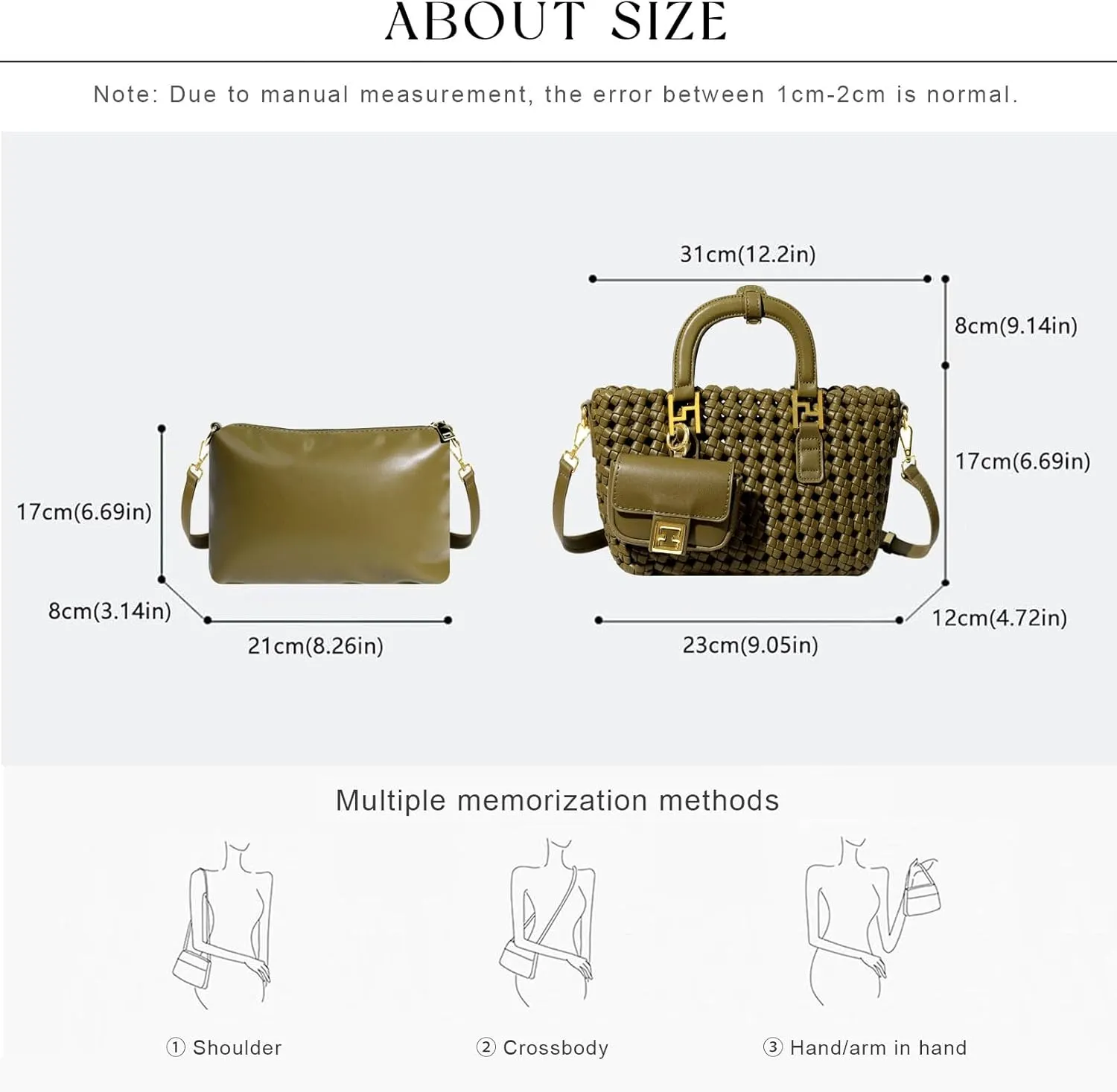 Woven Tote Bag For Women, Fashion Crossbody Shoulder Bag, Casual Top-handle Handbags, and Travel Purses Phone Bag
