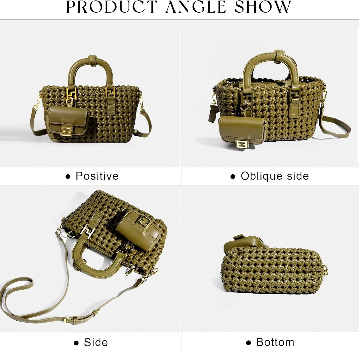 Woven Tote Bag For Women, Fashion Crossbody Shoulder Bag, Casual Top-handle Handbags, and Travel Purses Phone Bag