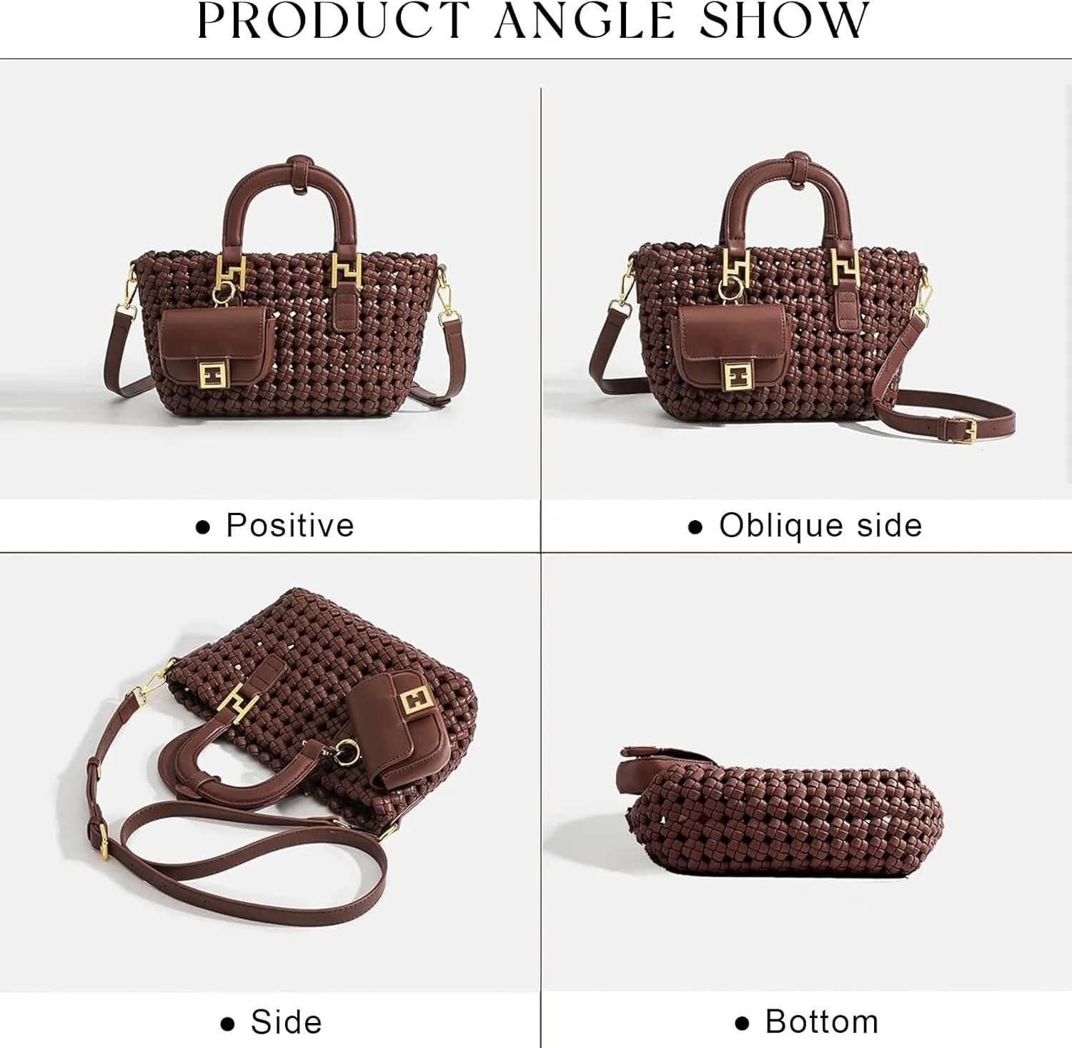 Woven Tote Bag For Women, Fashion Crossbody Shoulder Bag, Casual Top-handle Handbags, and Travel Purses Phone Bag