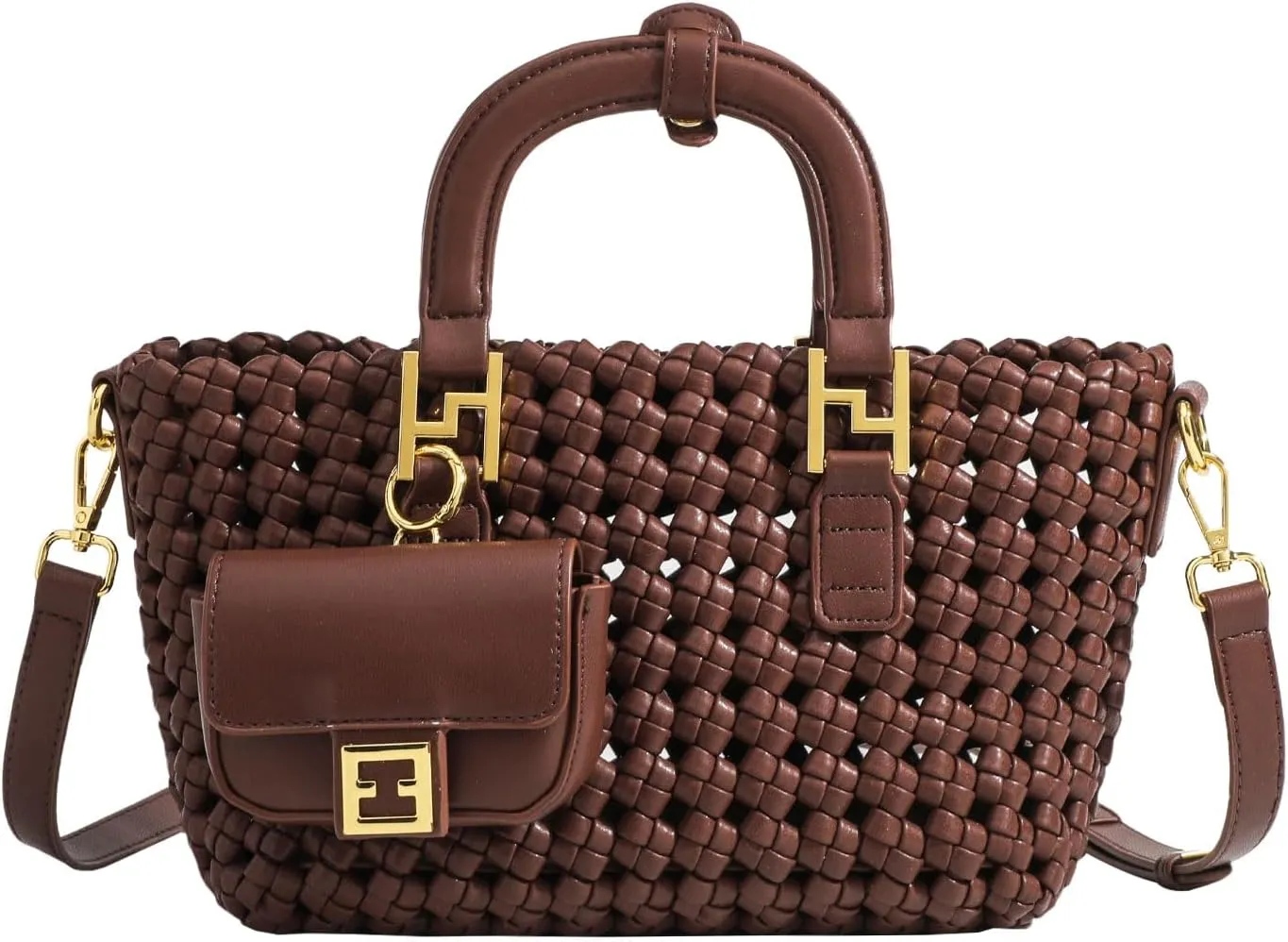 Woven Tote Bag For Women, Fashion Crossbody Shoulder Bag, Casual Top-handle Handbags, and Travel Purses Phone Bag