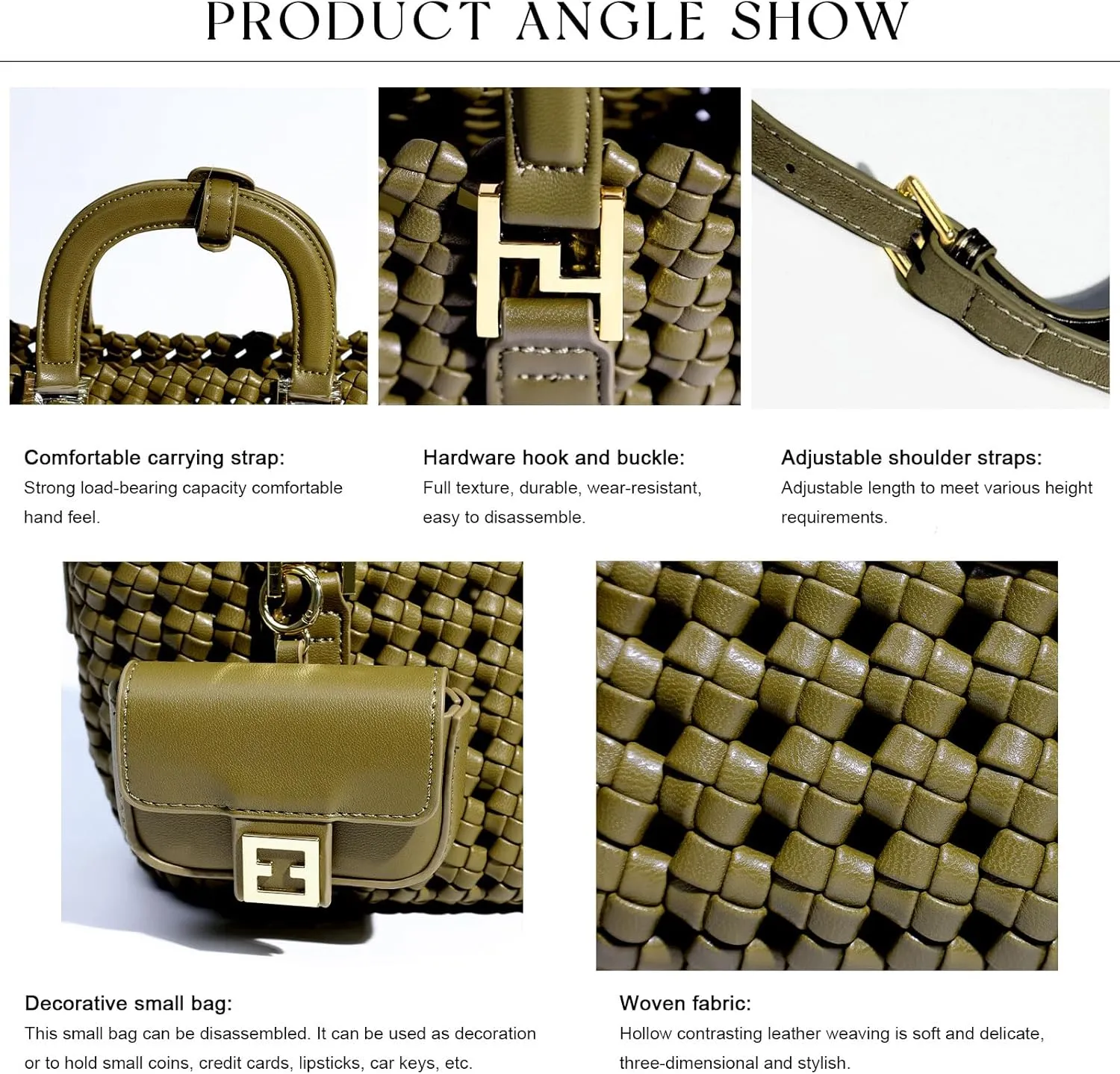 Woven Tote Bag For Women, Fashion Crossbody Shoulder Bag, Casual Top-handle Handbags, and Travel Purses Phone Bag