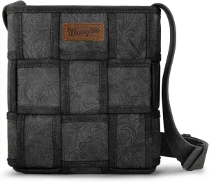 Wrangler Woven Crossbody Bag for Women Vintage Floral Tooled Cross Body Purse