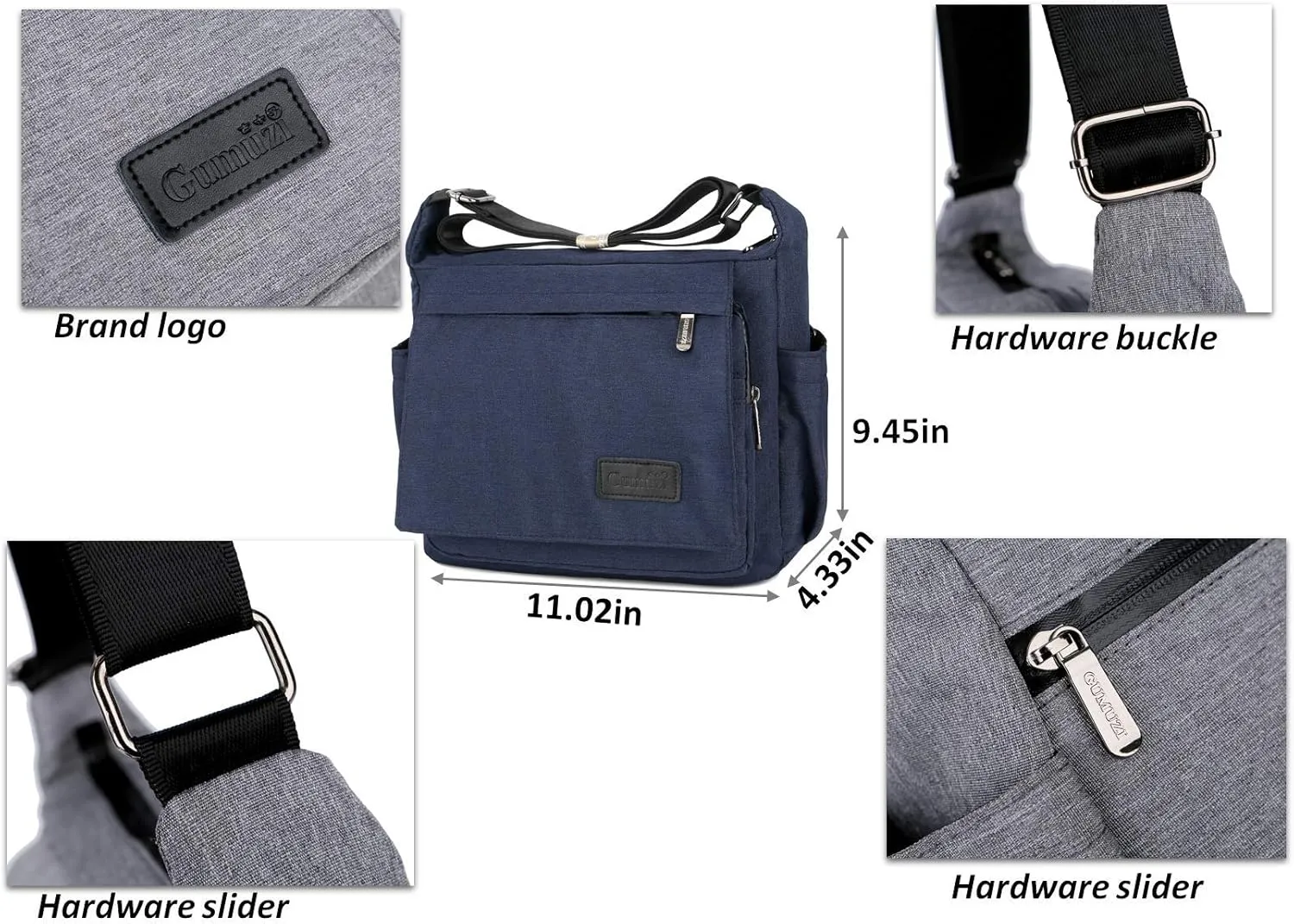 Wxnow Multi Pocket Shoulder Bag Crossbody Bag for Women Travel Purse Work Bag