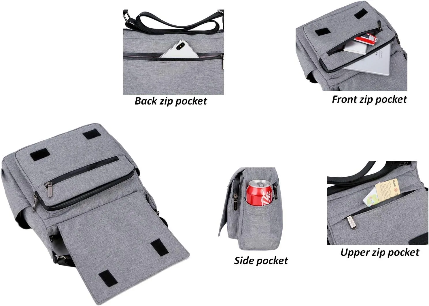 Wxnow Multi Pocket Shoulder Bag Crossbody Bag for Women Travel Purse Work Bag