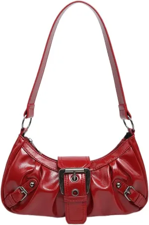 Y2k Crossbody Bag Cute Purse for Women Fashion Shoulder Bag Grunge 2000s Coquette Aesthetic Gothic Vintage Sling Purse (wine red)