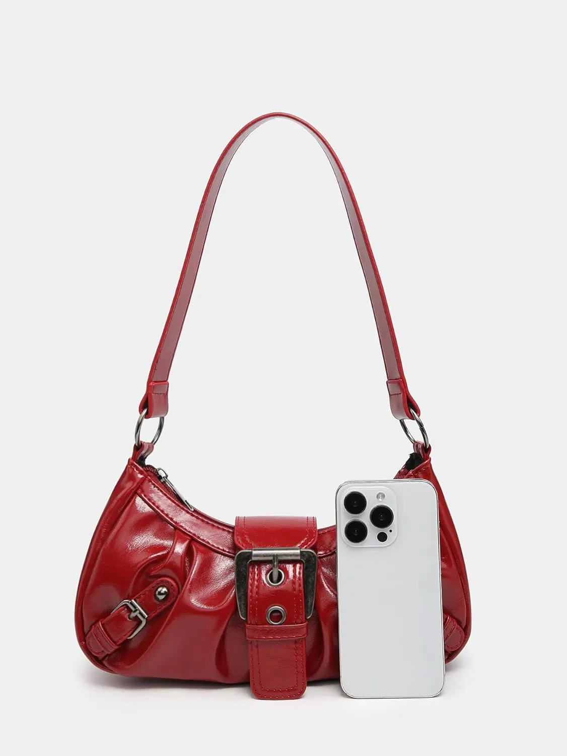 Y2k Crossbody Bag Cute Purse for Women Fashion Shoulder Bag Grunge 2000s Coquette Aesthetic Gothic Vintage Sling Purse (wine red)