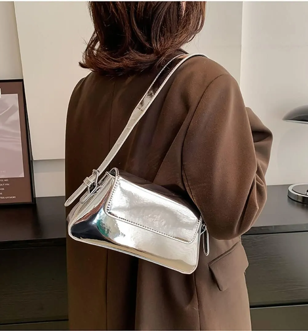 Y2K Women's Silver Evening Hobo Tote Handbag Satchel Clutch Crossbody Bags 2024