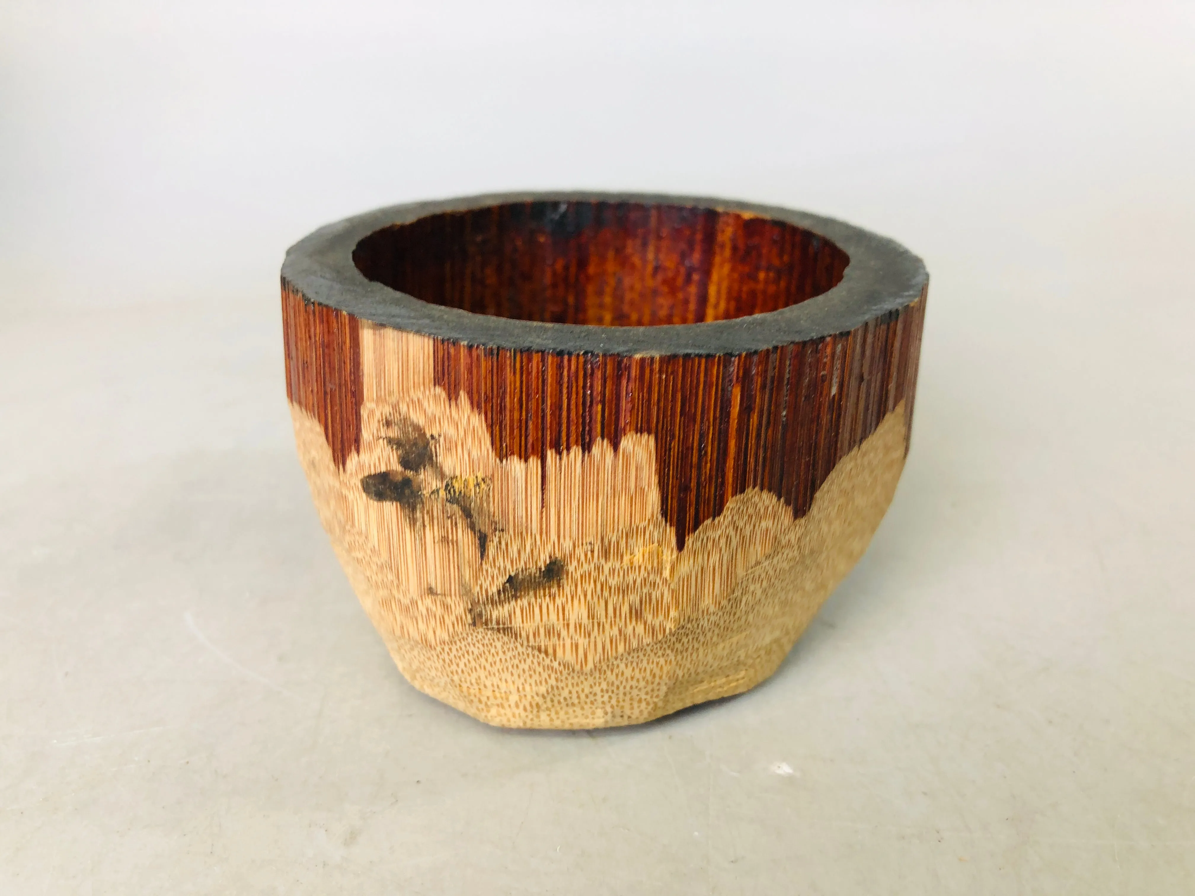 Y6877 [VIDEO] Bamboo Woven Basket signed box Japan ikebana floral arrangement interior