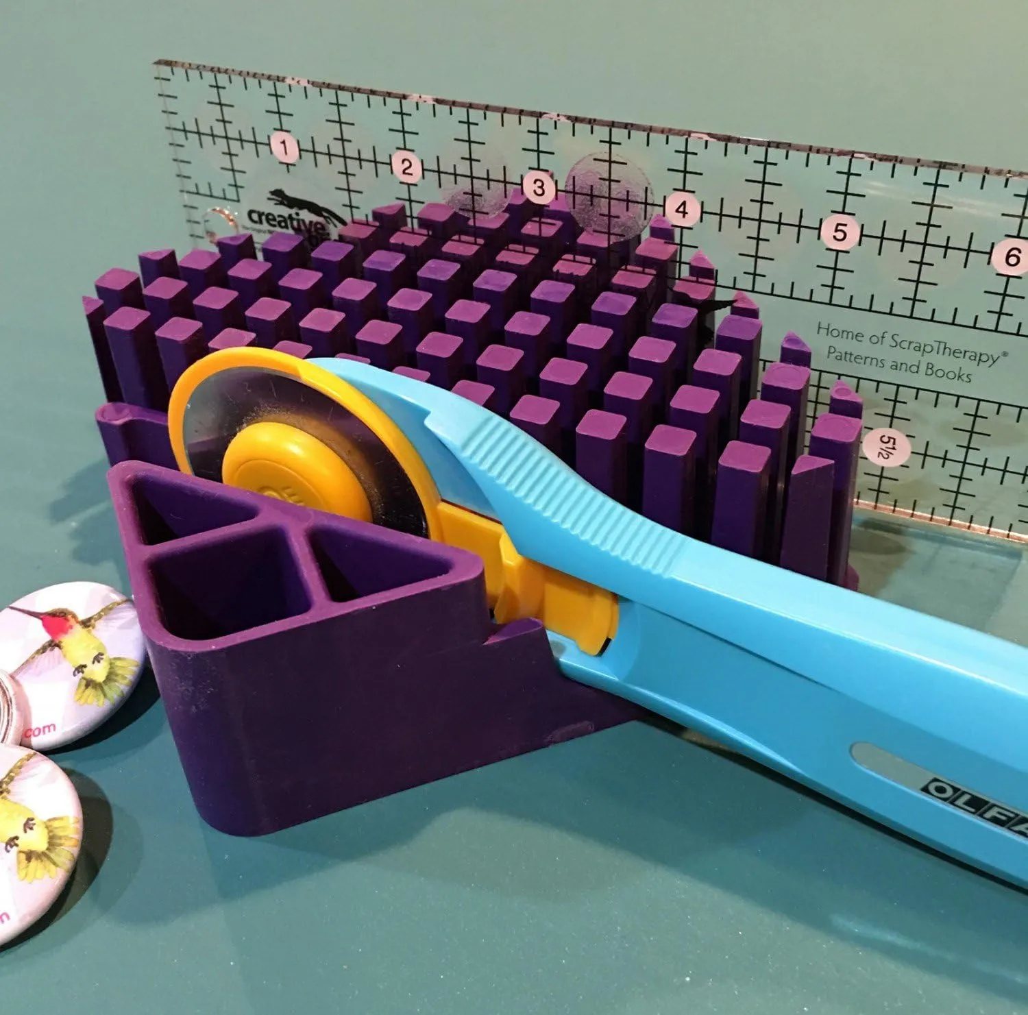 Your Nest Craft Organizer for Rulers, Scissors, Rotary Cutters and desktop accessories, made in the USA - Martin Purple