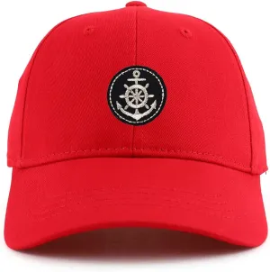 Youth Kid's Silver Anchor Patch Youth Size Twill Cotton Structured Baseball Cap