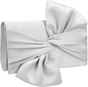 YYW Bow Clutch Purses for Women Evening Bag Formal Vintage Satin Handbags for Bridal Wedding Party