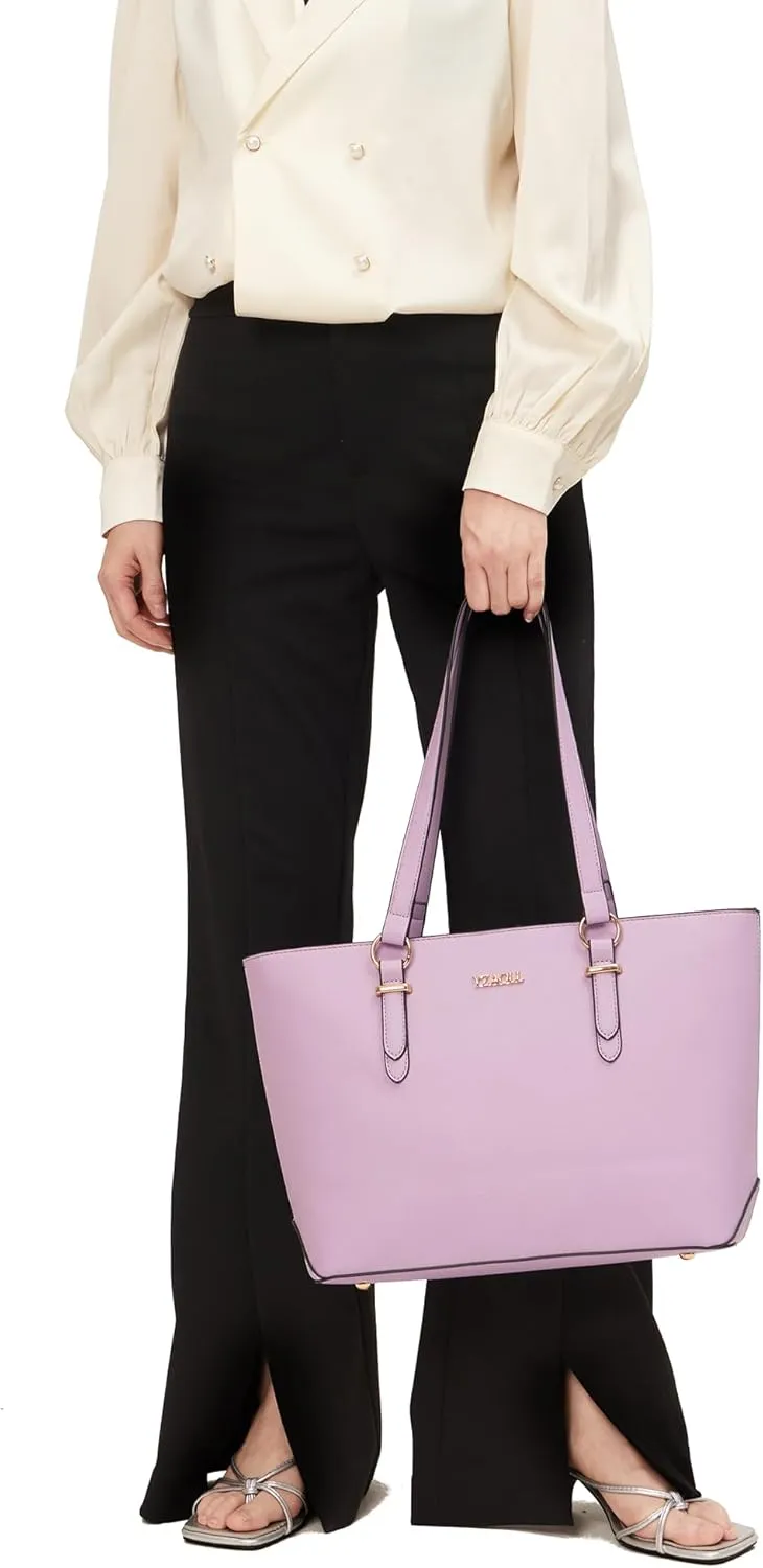 YZAOLL Purses for Women Faux Leather Medium Large Tote Satchel Shoulder Purse Handbag Wallet set