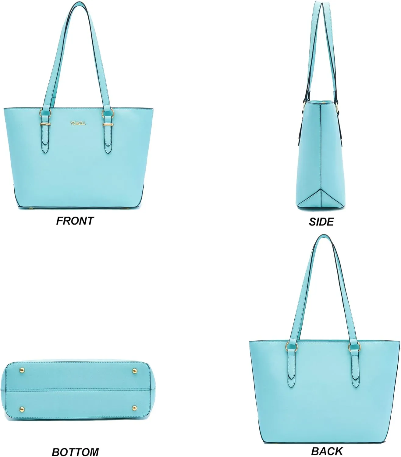 YZAOLL Purses for Women Faux Leather Medium Large Tote Satchel Shoulder Purse Handbag Wallet set