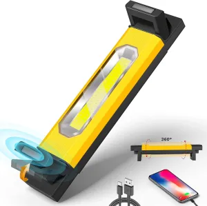 Yzoni 2800LM LED Work Light, Underhood Work Light with 4400mAh Rechargeable & Magnetic Base, 360°Rotating Portable Handheld Mechanic Lights for Working, Car Repair/Garage/Emergency