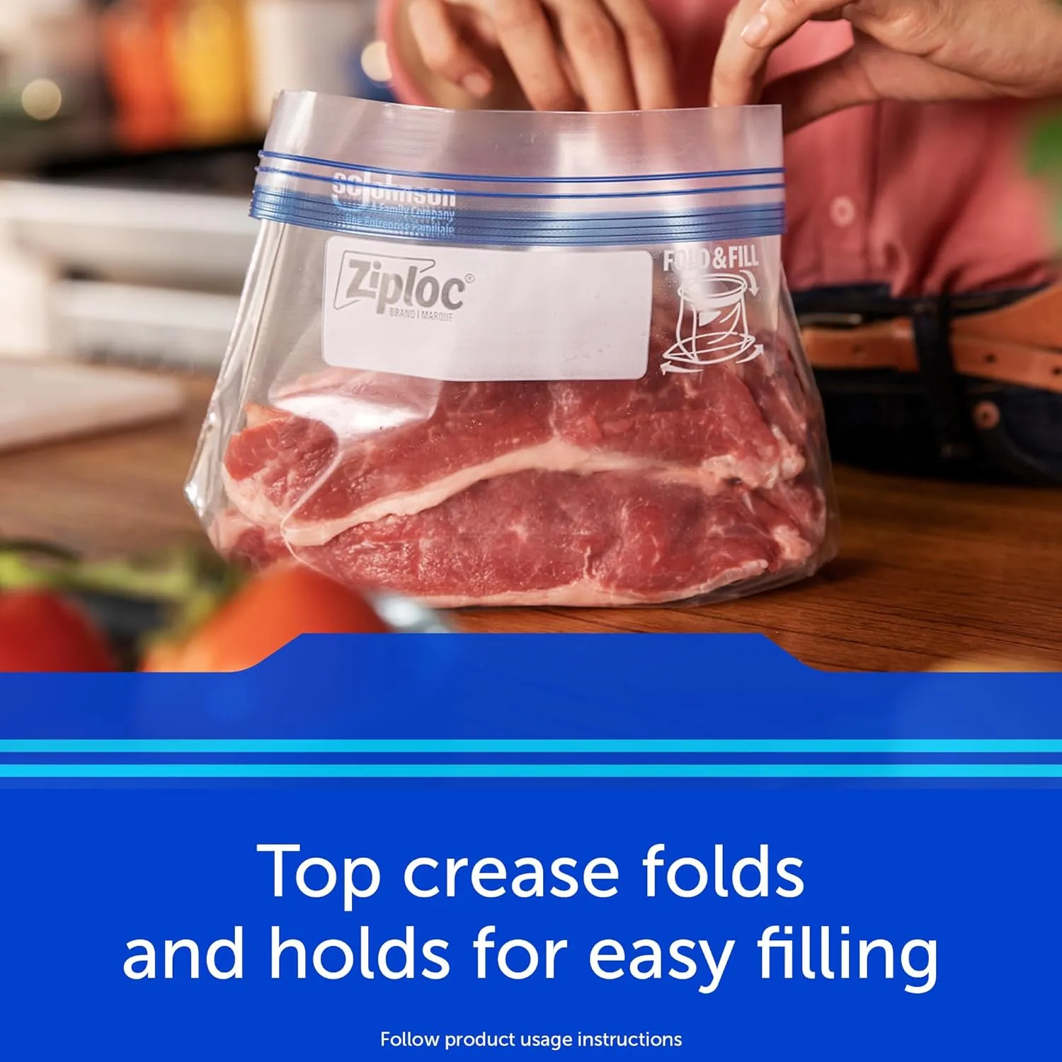 Ziploc Gallon Food Storage Freezer Bags, Stay Open Design with Stand-Up Bottom, Easy to Fill, 132 Bags Total