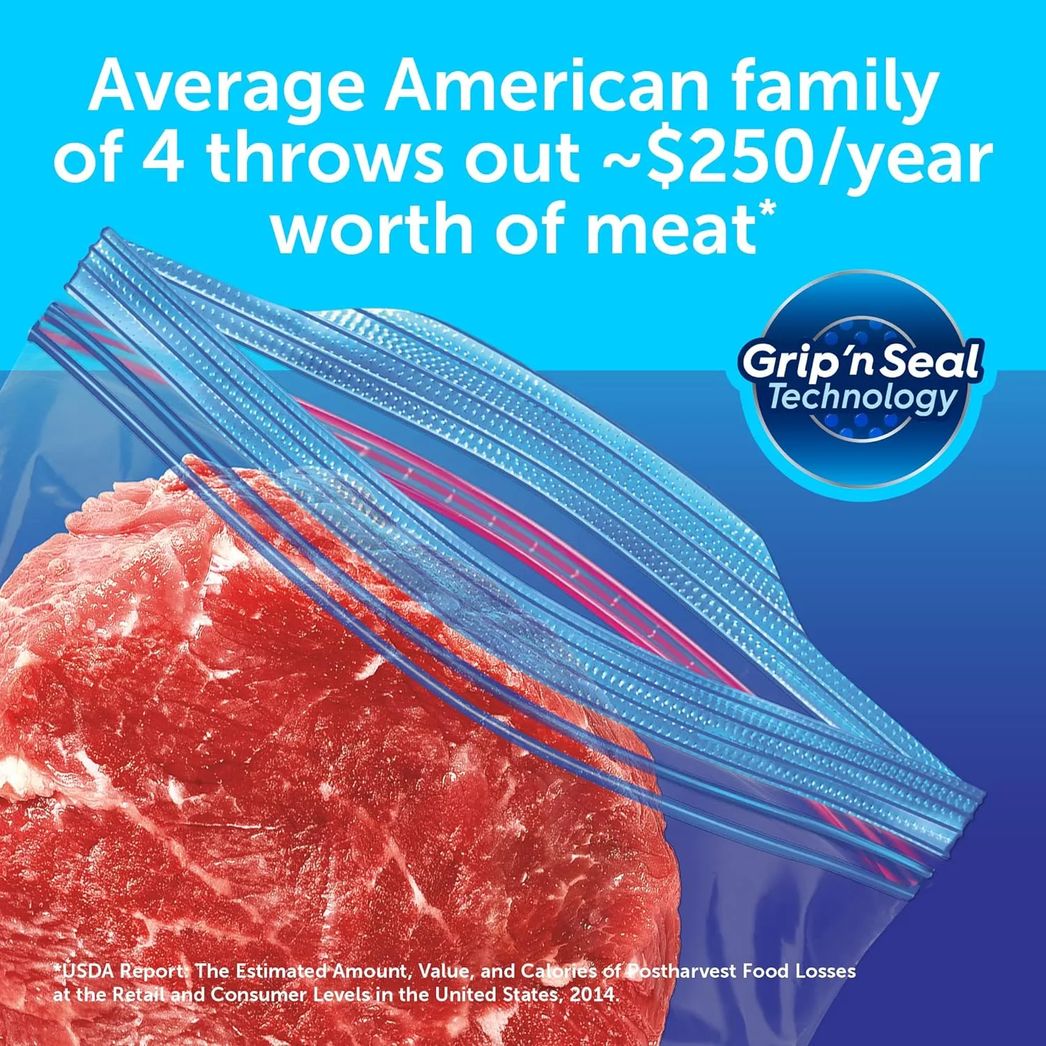 Ziploc Gallon Food Storage Freezer Bags, Stay Open Design with Stand-Up Bottom, Easy to Fill, 132 Bags Total