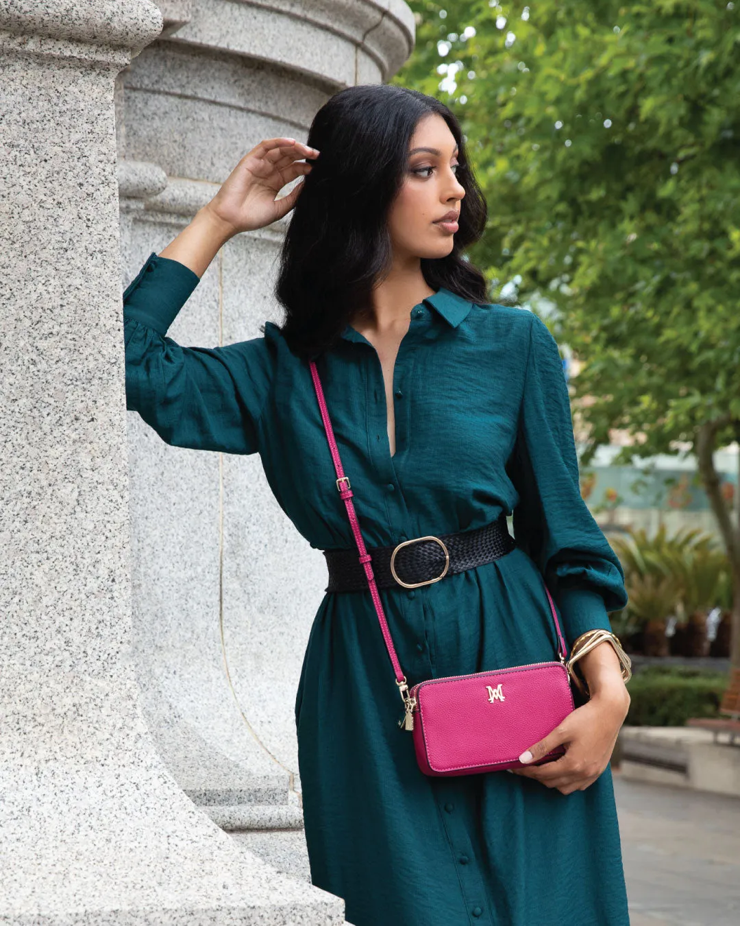 Zoe Slim Double Zip Camera Bag With Detachable Wrist Strap